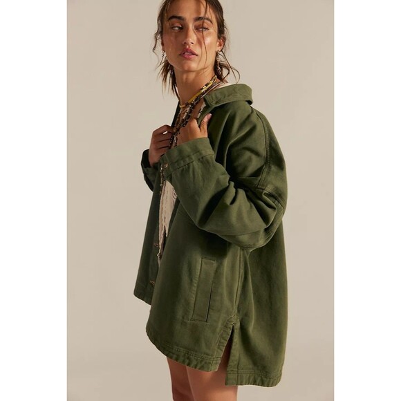 Free People We The Free Madison City Denim Jacket Top Oversized M New 285614 - Picture 2 of 10